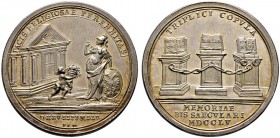 Nürnberg, Stadt. Weitere Marken und Medaillen. Silbermedaille 1755 von P.P. Werner, auf die 200-Jahrfeier des Religionsfriedens. Germania mit Reichssc...