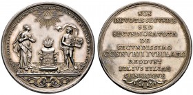 Nürnberg, Stadt. Weitere Marken und Medaillen. Silbermedaille 1767 von J.L. Oexlein, auf das Ehejubiläum von Eva und Johann Friedrich Dannreuther. Män...
