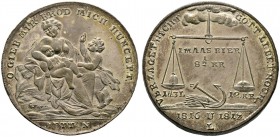 Nürnberg, Stadt. Weitere Marken und Medaillen. Versilberter Messingjeton 1817 von Stettner, auf die Teuerung und Hungersnot der Jahre 1816/17. Mutter ...
