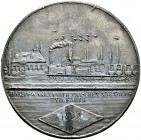 Nürnberg, Stadt. Weitere Marken und Medaillen. Einseitige Zinngussmedaille 1835 von J.G. Loeffler d.J., auf die Eröffnung der ersten deutschen Eisenba...