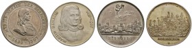 Nürnberg, Stadt. Weitere Marken und Medaillen. Lot (2 Stücke): Versilberte Bronzemedaille o.J. (um 1890) von L.Chr. Lauer, auf den Seefahrer Martin Be...
