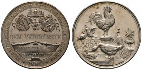 Nürnberg, Stadt. Weitere Marken und Medaillen. Silberne Prämienmedaille 1896 von Lauer, der 6. Bayerischen Landesgeflügel-Ausstellung zu Nürnberg - vo...