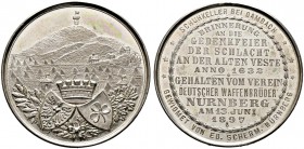Nürnberg, Stadt. Weitere Marken und Medaillen. Silbermedaille 1897 von Eduard Scherm, auf die 265-Jahrfeier der Schlacht an der Alten Veste (1632 Gust...