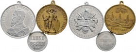 Nürnberg, Stadt. Weitere Marken und Medaillen. Lot (3 Stücke): Medaillen 1897 auf das 12. Deutsche Bundesschießen zu Nürnberg. Erl. 453 (Alu mit Öse),...
