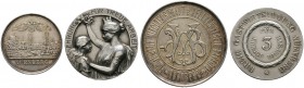 Nürnberg, Stadt. Weitere Marken und Medaillen. Lot (2 Stücke): Silberne Prämienmedaille o.J. (seit 1896) des Kellnervereins "Bavaria" - für 10-jährige...