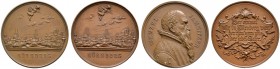 Nürnberg, Stadt. Weitere Marken und Medaillen. Lot (2 Stücke): Bronzemedaillen o.J. (um 1900) von L.Chr. Lauer. Wie vorher und Wenzel Jamnitzers Brust...