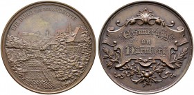 Nürnberg, Stadt. Weitere Marken und Medaillen. Bronzemedaille o.J. (um 1900) von L.Chr. Lauer, aus der Stadtansichtsserie (großes Format). Die Burg vo...