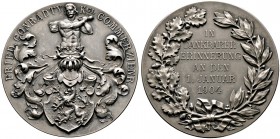 Nürnberg, Stadt. Weitere Marken und Medaillen. Mattierte Silbermedaille 1904 von Lauer, auf die Ernennung Friedrich Conradtys zum Königlichen Kommerzi...