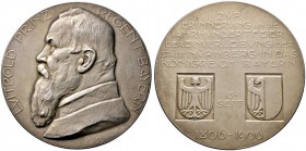Nürnberg, Stadt. Weitere Marken und Medaillen. Mattierte Silbermedaille 1906 von Friedrich Zadow, auf die 100-Jahrfeier der Einverleibung Nürnbergs in...