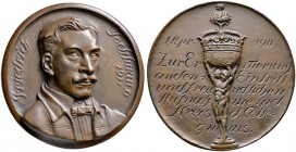 Nürnberg, Stadt. Weitere Marken und Medaillen. Bronzegussmedaille 1911 von Friedrich Pöhlmann, an seine Aufnahme als Professor in der Kunst­gewerbesch...