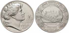 Nürnberg, Stadt. Weitere Marken und Medaillen. Silbermedaille 1912 von Lauer (nach einem Entwurf von F. König), auf das 8. Deutsche Sänger­bundesfest ...