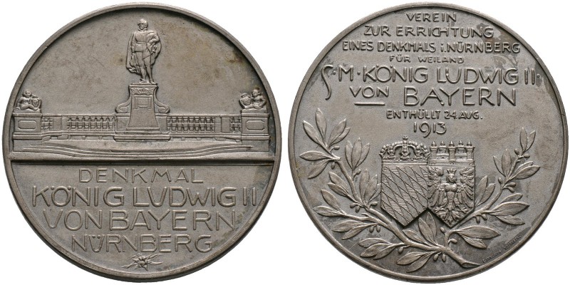Nürnberg, Stadt. Weitere Marken und Medaillen. Mattierte Silbermedaille 1913 von...