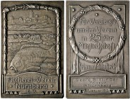 Nürnberg, Stadt. Weitere Marken und Medaillen. Mattierte, silberne Prämienplakette mit Gravur von 1913 von Lauer, des Fischerei-Vereins - Für Ver­dien...