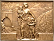 Nürnberg, Stadt. Weitere Marken und Medaillen. Einseitige Bronzeplakette 1914 von L. Hasenstab, des Hochwasservereins - zur Erinnerung an das Hochwass...