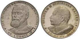 Nürnberg, Stadt. Weitere Marken und Medaillen. Kleine Silbermedaille 1915 von L.Chr. Lauer, auf das Treffen Kaiser Wilhelms II. mit König Ludwig III. ...