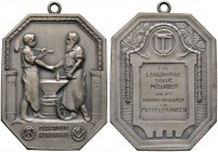 Nürnberg, Stadt. Weitere Marken und Medaillen. Tragbare, achteckige, versilberte Bronzeplakette o.J. (um 1920) von L.Chr. Lauer. Prämie der Handwerksk...