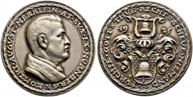 Nürnberg, Stadt. Weitere Marken und Medaillen. Silbergussmedaille 1925. Auf den Kommerzienrat August Merklein. Dessen Brustbild im Alter von 60 Jahren...