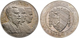 Nürnberg, Stadt. Weitere Marken und Medaillen. Silbermedaille 1932 von A. Hummel, auf die 50-Jahrfeier des Vereins für Münzkunde. Brustbilder der drei...