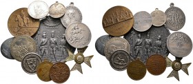 Nürnberg, Stadt. Weitere Marken und Medaillen. Lot (12 Stücke): Medaillen und Auszeichnungen zum Thema Militaria aus dem Zeitraum 1886-1929 in Silber,...