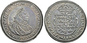 Nürnberg, unter schwedischer Besetzung. Gustav Adolph 1611-1632. Taler 1632. Stempel von H.C. Lauer. Belorbeertes Brustbild im reich verzierten Harnis...