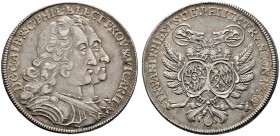 Pfalz-Kurlinie. Karl Philipp, zusammen mit Karl Albrecht von Bayern 1723-1742. 1/4 Vikariatstaler 1740 -Mannheim-. Ähnlich wie vorher. Slg. Memm. 2427...