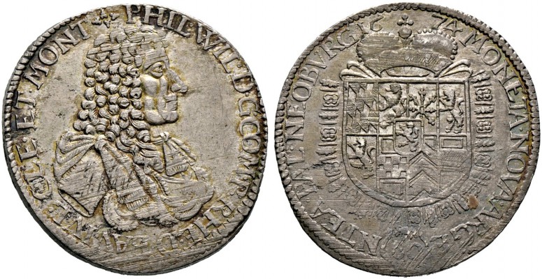 Palz-Neuburg. Philipp Wilhelm 1653-1690. Gulden zu 60 Kreuzer 1674 -Neuburg-. No...