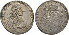 Palz-Neuburg. Philipp Wilhelm 1653-1690. Gulden zu 60 Kreuzer 1674 -Neuburg-. Noss 410, Slg. Memm. 2849 (var.), Dav. 758, Slg. Kömmerling 941 (var.). ...