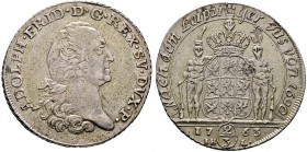 Pommern-unter schwedischer Besetzung. Adolph Friedrich 1751-1771. Gulden zu 2/3 Taler 1763 -Stralsund-. "Geprägt nach dem Leipziger Fus von 1690". AAJ...
