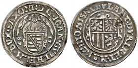 Sachsen-Ernestinische Linie. Johann Wilhelm 1567-1573. Schreckenberger 1568 -Saalfeld-. Münzmeister A. Koburger. Koppe 151b, Slg. Mers. 3732.
 feine ...