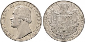 Sachsen-Coburg-Gotha. Ernst II. 1844-1893. Doppelter Vereinstaler 1847 F. AKS 98, J. 283, Thun 365, Kahnt 498.
 selten, kleine Kratzer, Aversfelder m...