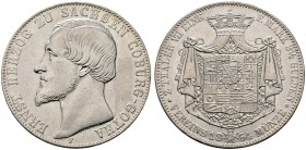 Sachsen-Coburg-Gotha. Ernst II. 1844-1893. Doppelter Vereinstaler 1854 F. AKS 99, J. 288, Thun 368, Kahnt 499.
 selten, kleine Kratzer und Randfehler...