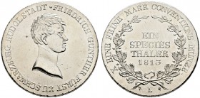Schwarzburg-Rudolstadt. Friedrich Günther 1807-1867. Konventionstaler 1813 -Saalfeld-. AKS 1, J. 32, Thun 391, Kahnt 533.
 kleine Kratzer und Justier...