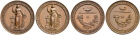 Stuttgart, Stadt. Lot (2 Stücke): Bronzene Prämienmedaillen o.J. (verliehen 1851-1877) von A. Dietelbach, des Stuttgarter Gewerbevereins. Ähnlich wie ...