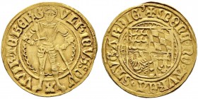 Württemberg. Herzog Ulrich 1498-1550. Goldgulden o.J. (ab 1501). Ein weiteres, ähnliches Exemplar. KR 33a, Ebner 56, Fr. 3540, Slg. Hermann 309 (diese...