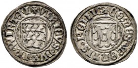 Württemberg. Herzog Ulrich 1498-1550. Dreier o.J. (ab 1501). Nach dem Heimsheimer Vertrag. Typ 1 mit einfachen Wappenschilden. KR 52a, Ebner 37.
 fei...