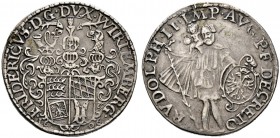 Württemberg. Friedrich I. 1593-1608. 1/4 Ausbeutetaler 1606 -Christophstal-. Ähnlich wie vorher. KR 234, Ebner 58, Raff (Christophstal) 23.
 von größ...