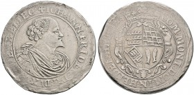 Württemberg. Johann Friedrich 1608-1628. Taler 1624 -Stuttgart-. Brustbild Typ 3 im Harnisch mit Löwen­kopf­schulter nach rechts / Gekröntes Ovalwappe...