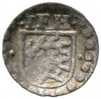 Württemberg. Johann Friedrich 1608-1628. Einseitiger Pfennig (Hohlprägung) o.J. In einem Perlkreis Schild mit den drei Hirschstangen zwischen Punkte, ...