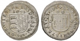 Württemberg. Friedrich Karl 1677-1693. Kreuzer 1691. Variante mit DV.X. sowie spiegelverkehrtem F in FRID (!). KR 626ff vgl., Ebner -.
 prägefrisch