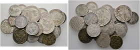 Über 30 Stücke: BRANDENBURG-PREUSSEN. Silbermünzen aus dem Zeitraum Ende 17. Jh.-19. Jh., dabei viele 1/6 Taler, 4 Groschen, 1/12 Taler, 18 Kreuzer, 1...