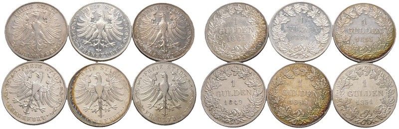 20 Stücke: FRANKFURT . Sammlung von 1 Gulden-Münzen der Jahrgänge 1838, 1840-185...