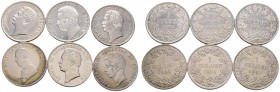 15 Stücke: HESSEN . Sammlung von 1 Gulden-Münzen der Jahrgänge 1838-1844, 1846-1848 und 1854-1856 für KASSEL sowie 1838 und 1845 für HOMBURG (AKS 104,...