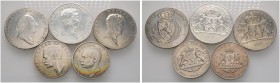 10 Stücke: NASSAU-Schwalbachtaler. Konventionstaler 1810-1812, Kronentaler 1818, 1836, 1837, Doppelgulden 1846, Vereinstaler 1859, 1860, 1863 und 1864...