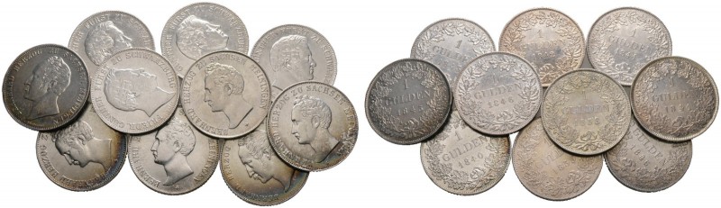 16 Stücke: SACHSEN-MEININGEN. Sammlung von 1 Gulden-Münzen der Jahrgänge 1830-18...