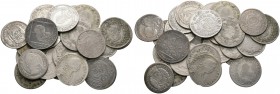 28 Stücke: WÜRTTEMBERG. Silbermünzen von Karl Eugen zu 10 Kreuzer 1764 (3x), 1765 (2x) und 1790; 15 Kreuzer 1746, 1758 und 1759 sowie 20 Kreuzer 1758,...