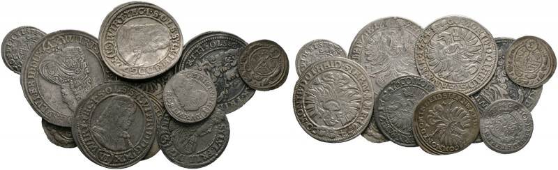 11 Stücke: WÜRTTEMBERG-ÖLS. Sylvius Friedrich, 15 Kreuzer 1694, 6 Kreuzer 1674 (...