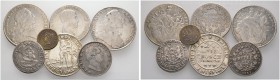 7 Stücke: BAYERN, Madonnentaler 1757 (bearbeitet) und 1772 A; BRAUNSCHWEIG-WOLFEN­BÜTTEL, 24 Mariengroschen 1690 Wilder Mann; DANZIG, Ortstaler 1618 s...