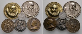 6 Stücke: NÜRNBERG. Prägungen in Silber und Bronze. Meist Nachgüsse des 19. Jahrhunderts von Patriziermedaillen des 16. Jahrhunderts (Imhof II zu 300....