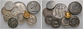 21 Stücke: Medaillen und Plaketten in Silber und Bronze von BAYERN, dabei auch ANSBACH, FÜRTH, MÜNCHEN, SCHWEINFURT und STRAUBING vom 19. Jahrhundert ...