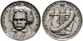Medailleure. Bernhart, Josef (1883-1967). Mattierte Silbermedaille 1927. Auf den 100. Todestag des Komponisten Ludwig van Beethoven (1770-1827). Desse...